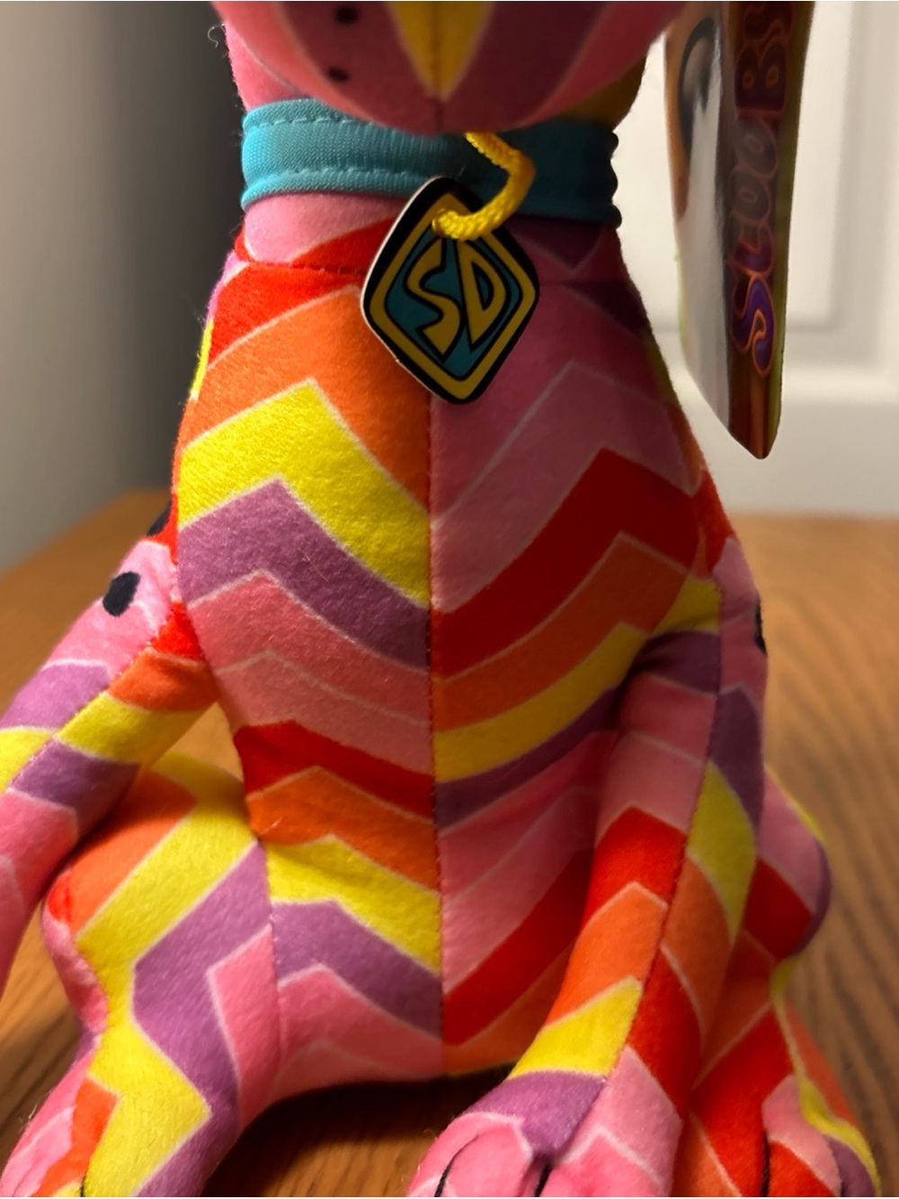 SD Branded Chevron Plush Scooby doo — Pink, Red, Orange, Yellow & Purple